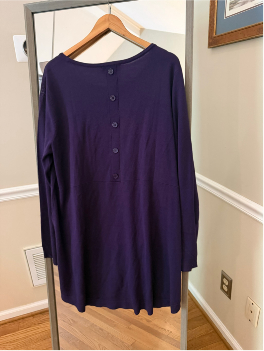 Women's New York & Company Purple Crew Neck Sweater, Size XXL - Picture 4 of 5